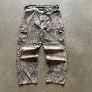 Vintage Scent-Lok Camo Cargo Pants‎ Mens Large Brown Real Tree Hunting Outdoor